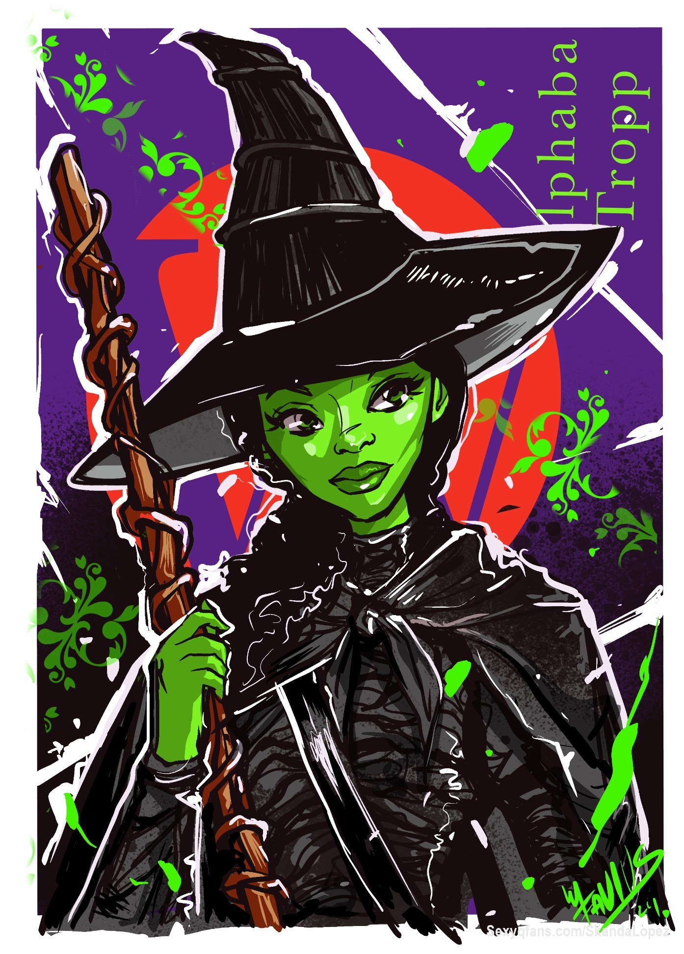 Una ilustración de #elphaba #cynthiaerivo by me